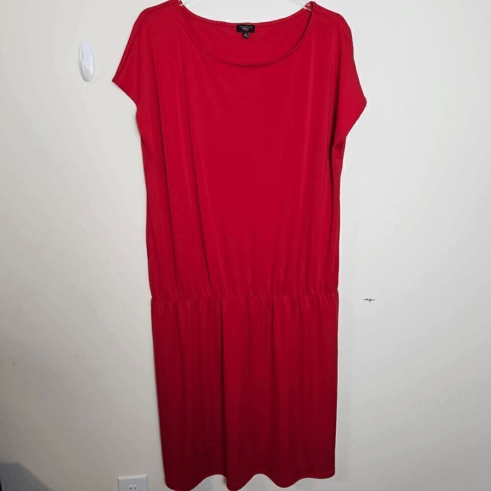 Talbots Cap Sleeve Casual Drop Waist Comfy Dress Women's Stretchy Red Size 3X